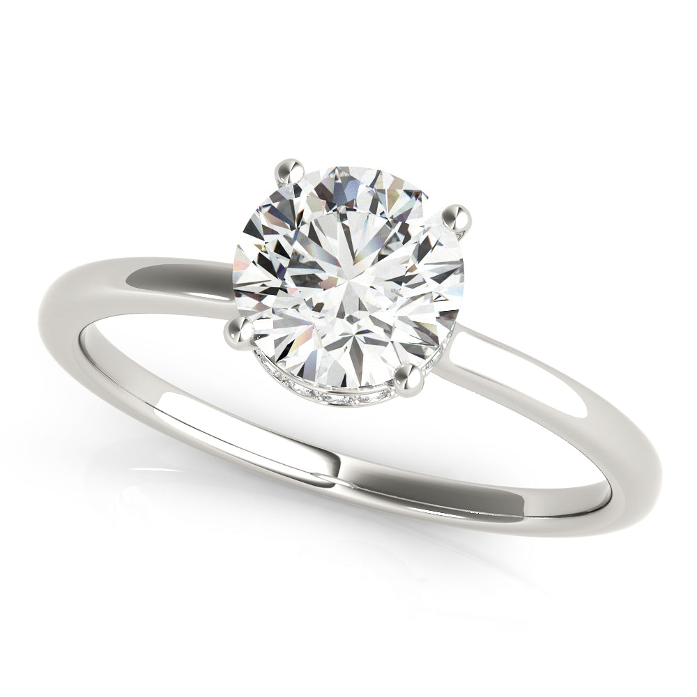 Platinum 1 CT Round Diamond Engagement Ring