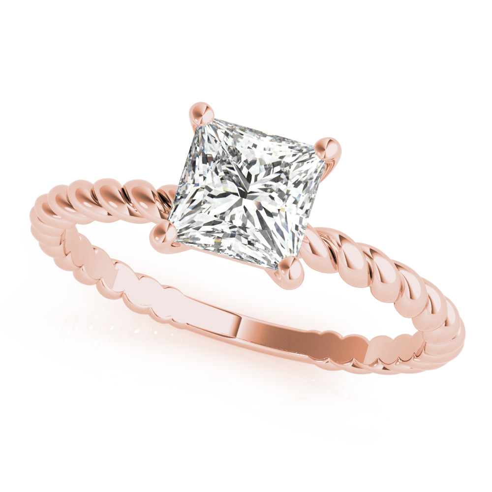 18K Rose Gold Diamond Solitaire Engagement Ring