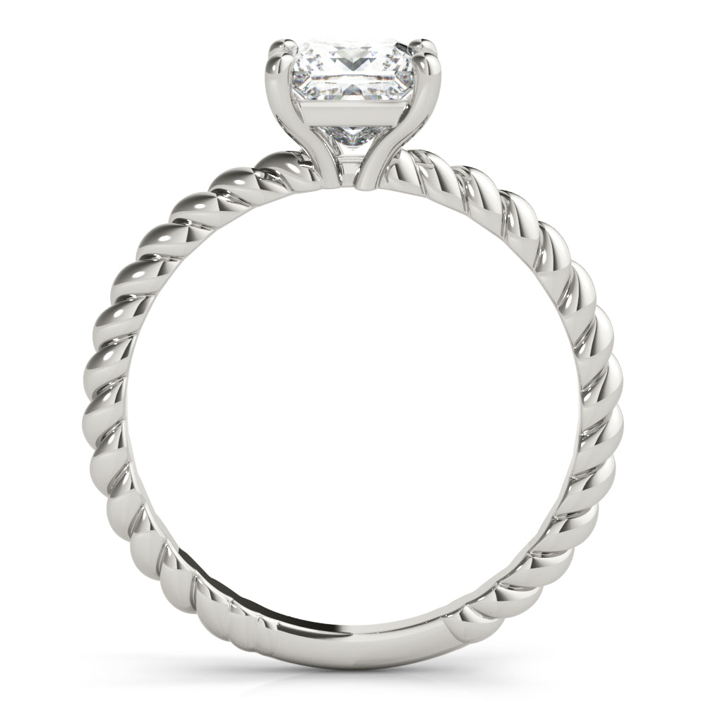 14K White Gold Princess Diamond Solitaire Ring