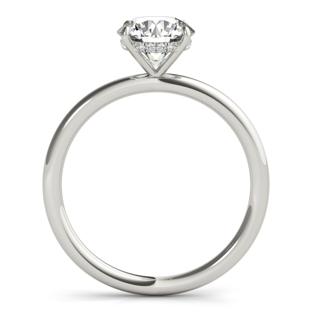 18K White Gold Round Diamond Halo Engagement Ring
