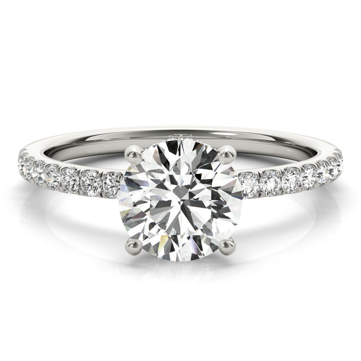 18K White Gold 1.25ctw Round Diamond Engagement Ring