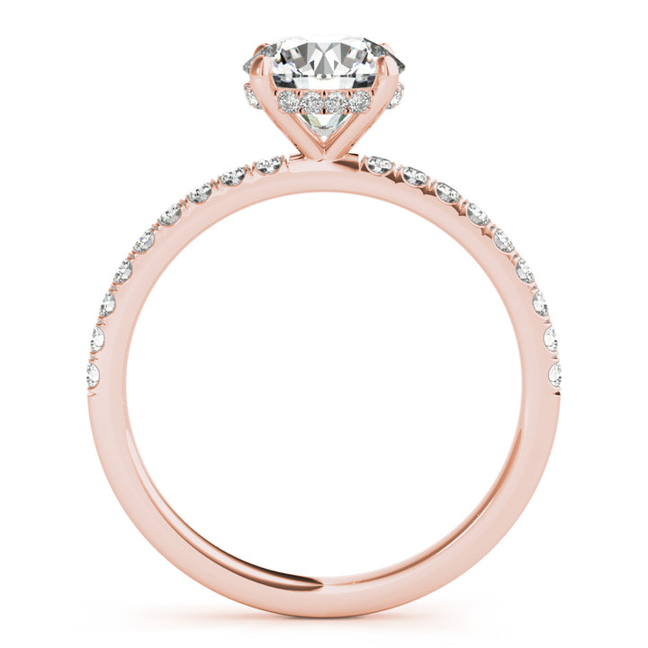 14K Rose Gold 1.25ctw Round Diamond Halo Ring