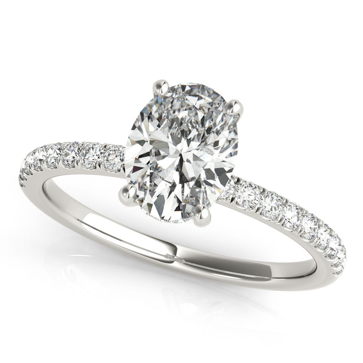 Oval Diamond Halo Engagement Ring