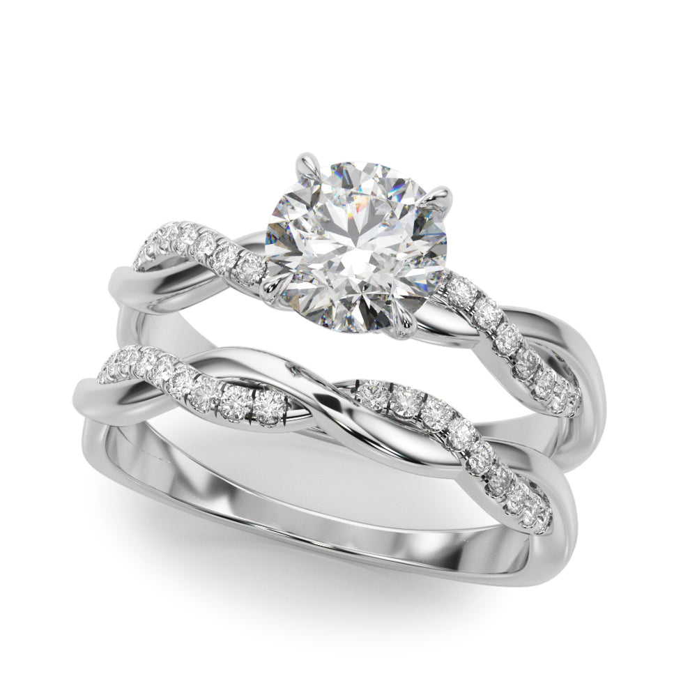 14K White Gold Round Diamond Fashion Ring