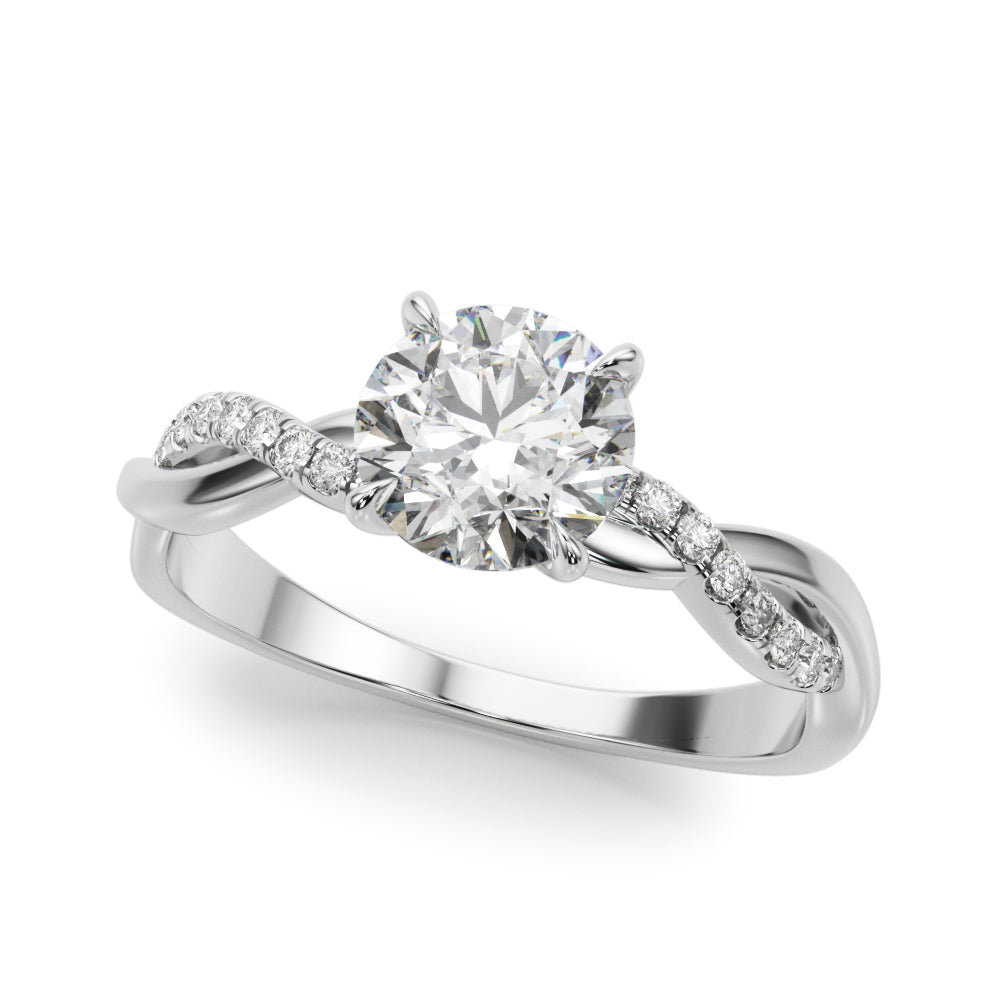 14K White Gold Round Diamond Fashion Ring