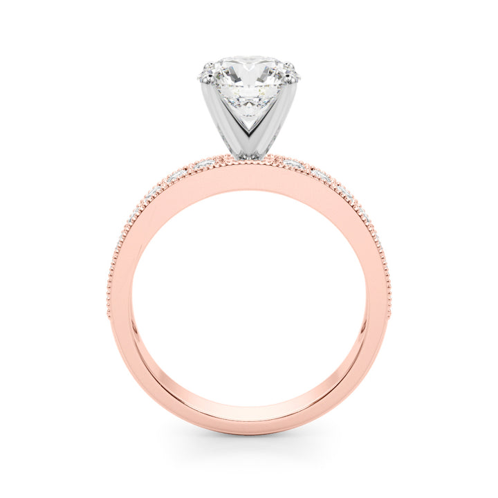 Rose Gold 14-Diamond Single Row Engagement Ring