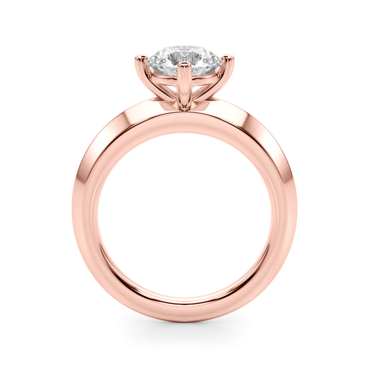 18K Rose Gold 1ct Diamond Engagement Solitaire Ring