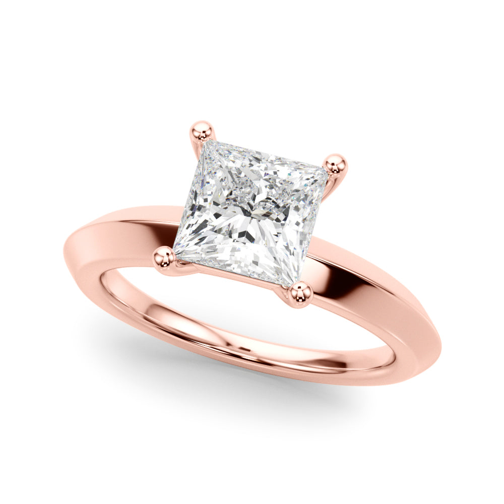 14K Rose Gold 3/4 CT Diamond Solitaire Engagement Ring