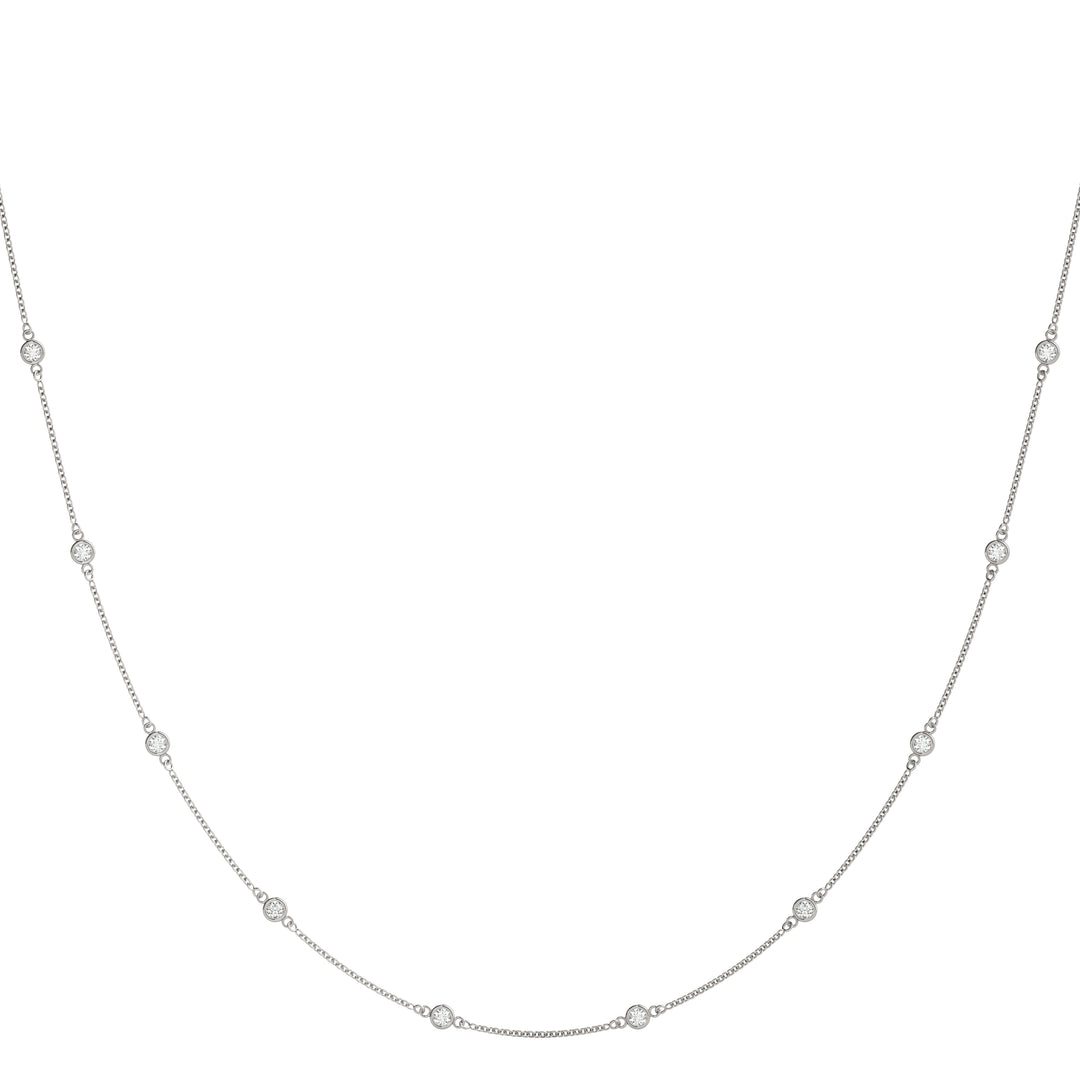 14K White Gold 1 ct Diamond Fashion Necklace