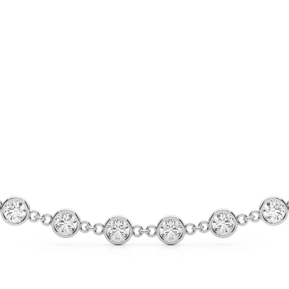 14K White Gold Diamond Paper Clip Necklace