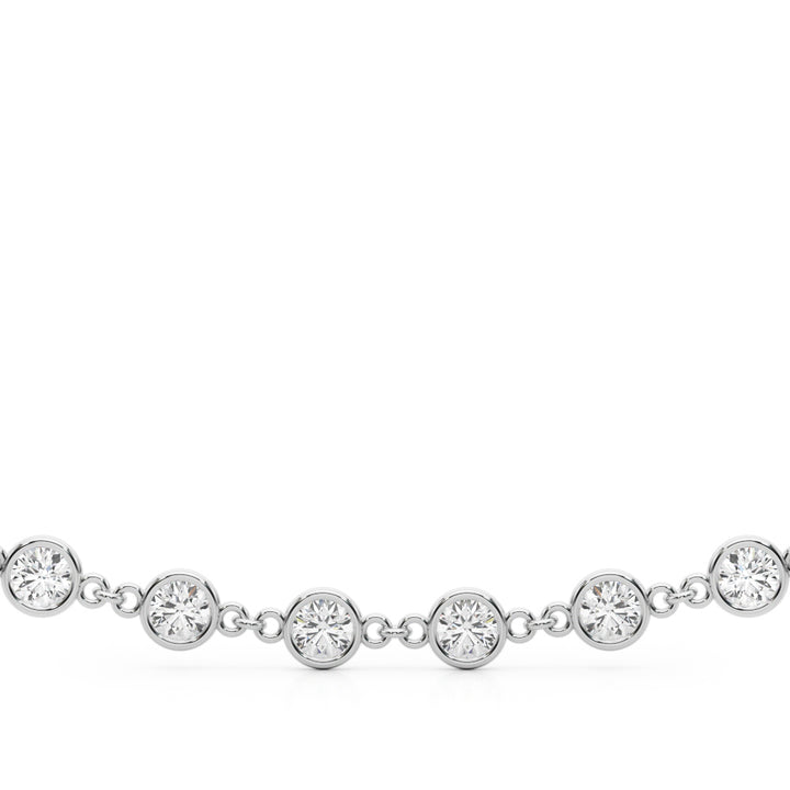 18K White Gold 0.81ctw Diamond Paper Clip Necklace