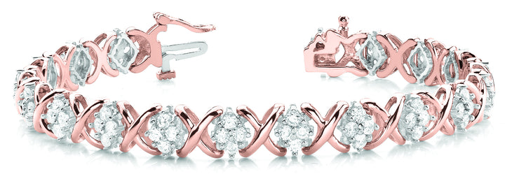 18K Rose Gold Diamond Fashion Bracelet