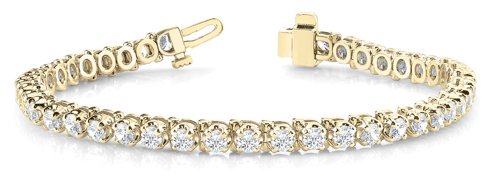 14K Yellow Gold Diamond Tennis Bracelet