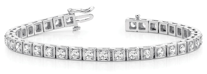 Platinum Diamond In-Line Fashion Tennis Bracelet