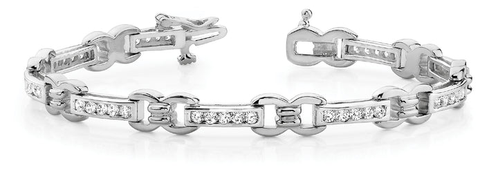 Platinum White Diamond Fashion Tennis Bracelet