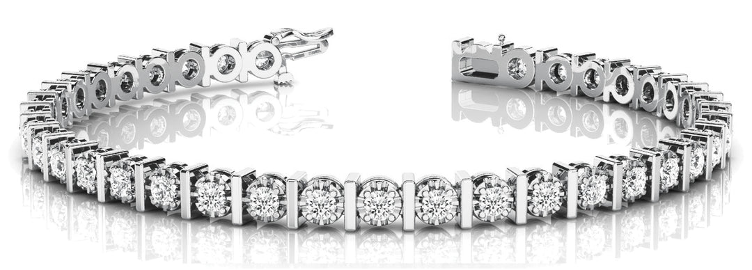 14K White Gold 1/2 ct Diamond Bar Bracelet