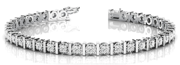 Platinum White Diamond In-Line Fashion Bracelet