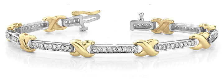 18K Yellow Gold Round Diamond Fashion Bracelet