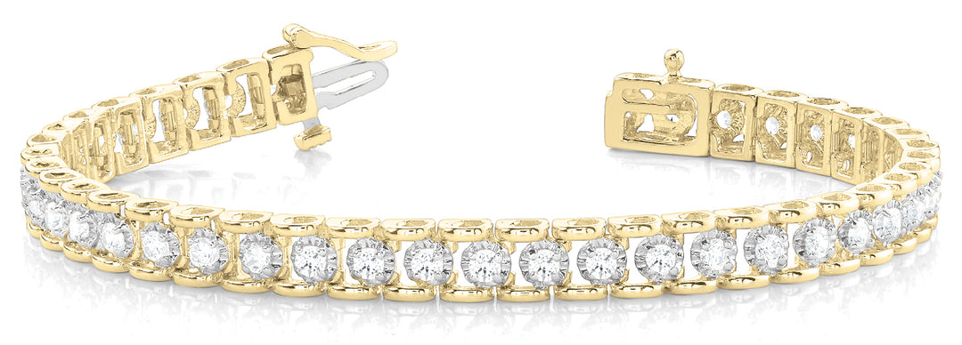 18K Yellow Gold Diamond Tennis Bracelet