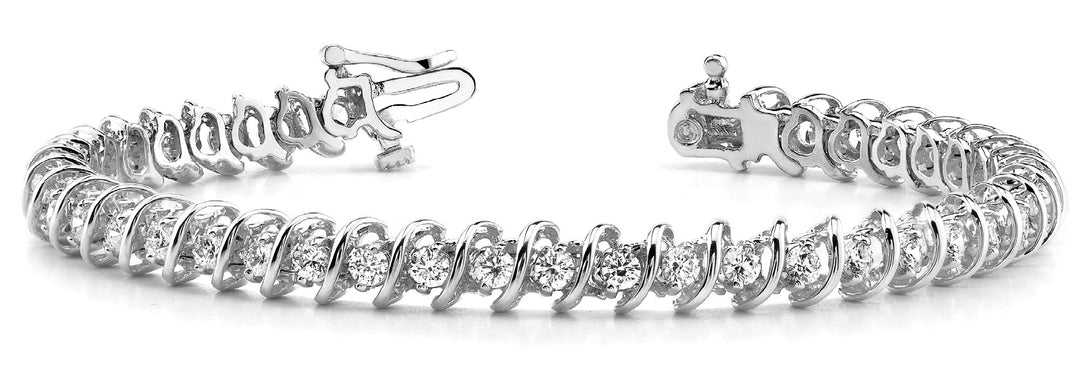 Multi-Diamond Round Link Fashion Bracelet