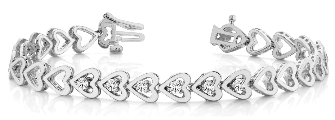 6-Stone Round Diamond Line Bracelet