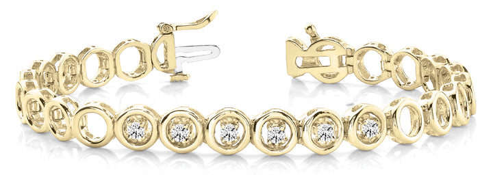 18K Yellow Gold 1/4 CT Diamond Line Bracelet