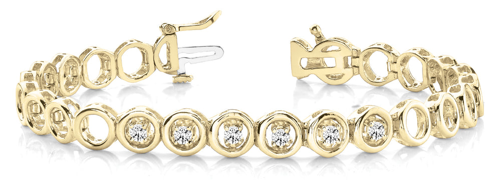 14K Yellow Gold 1/4 CT Diamond Line Bracelet