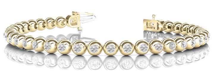 18K Yellow Gold 1 ct Diamond Line Bracelet
