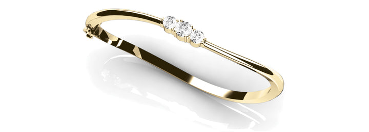 18K Yellow Gold Diamond Fashion Bangle Bracelet