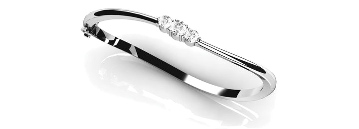 Platinum White Diamond Fashion Bangle Bracelet
