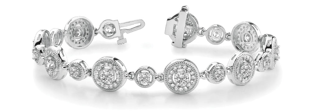 14K White Gold Vintage Diamond Bracelet