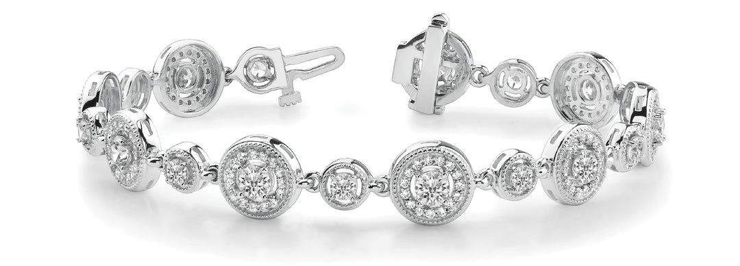 14K White Gold Vintage Diamond Bracelet