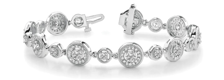 14K White Gold Vintage Diamond Bracelet
