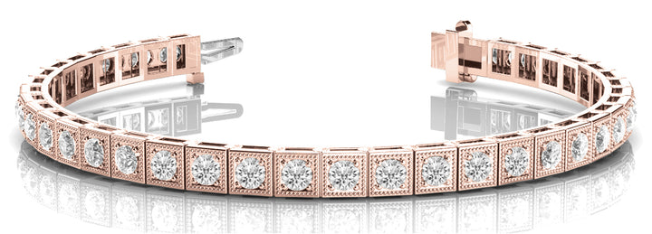 14K Rose Gold 7/8 ct tw Vintage Diamond Bracelet