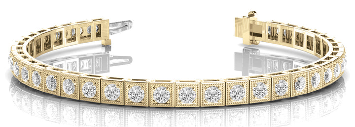 18K Yellow Gold 7/8 ct tw Vintage Diamond Bracelet