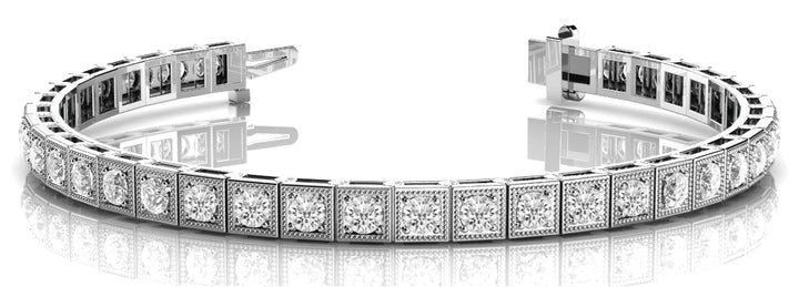 18K White Gold 7/8 ct tw Vintage Diamond Bracelet