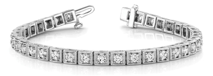 Platinum 1 5/8 ct tw Vintage Diamond Bracelet