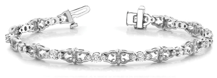 Platinum 1.15ctw Round Diamond Fashion Bracelet