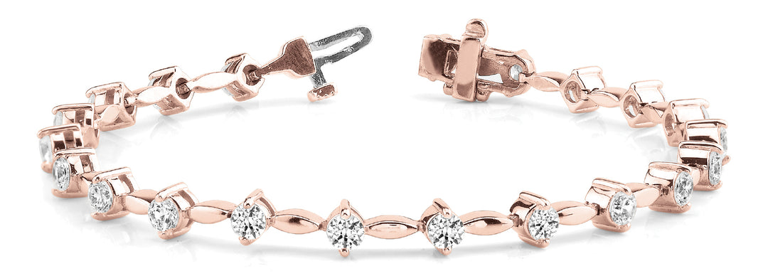 18K Rose Gold Diamond Fashion Bracelet