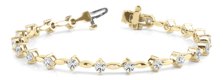 18K Yellow Gold Round Diamond Fashion Bracelet