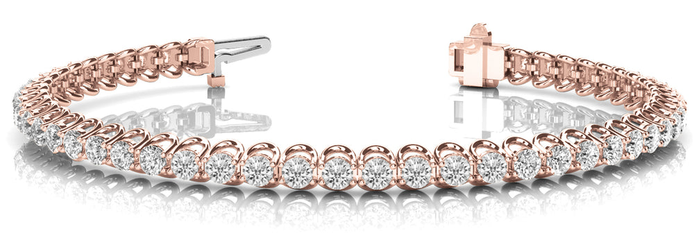 Rose Gold 1.12 ctw Diamond In-Line Tennis Bracelet