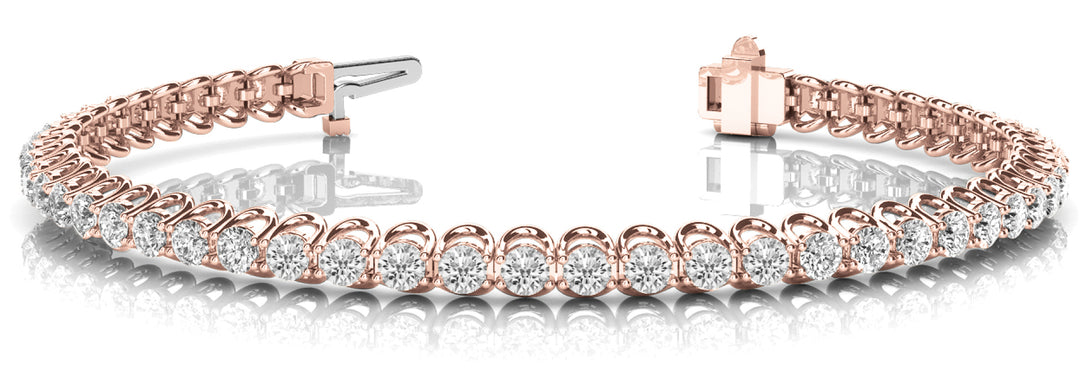 Rose Gold 1.12 ctw Diamond In-Line Tennis Bracelet
