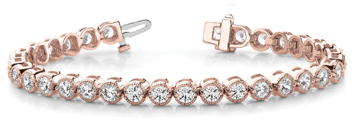 14K Rose Gold 1 ct tw Vintage Diamond Bracelet