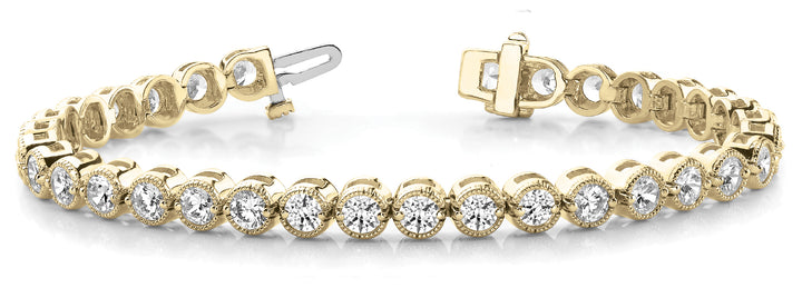 14K Yellow Gold 1 ct tw Vintage Diamond Bracelet