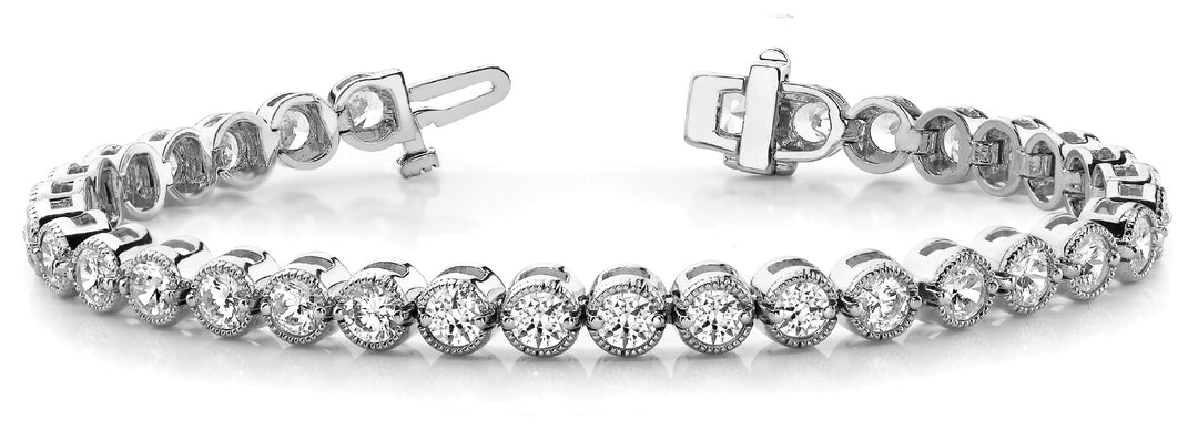 Vintage 14K White Gold Diamond Line Bracelet