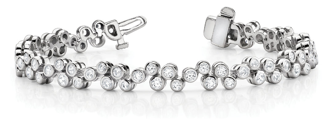 14K White Gold Round Diamond Fashion Bracelet