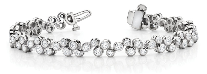14K White Gold Round Diamond Fashion Bracelet