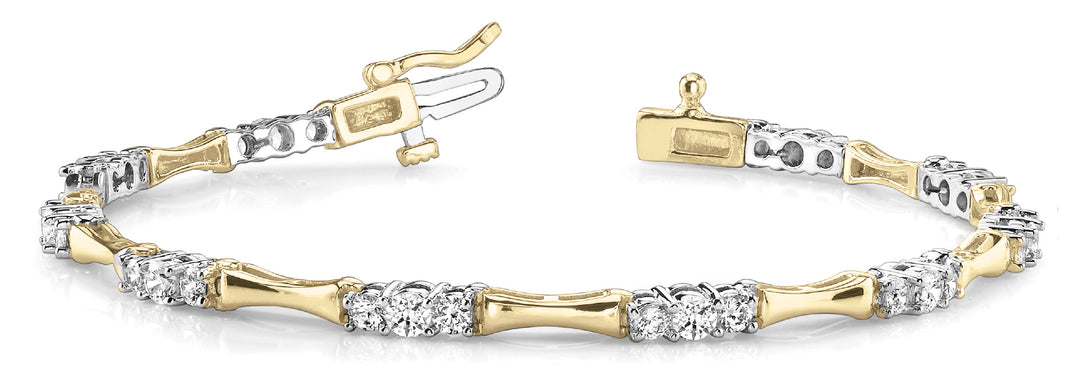 18K Yellow Gold Round Diamond Fashion Bracelet