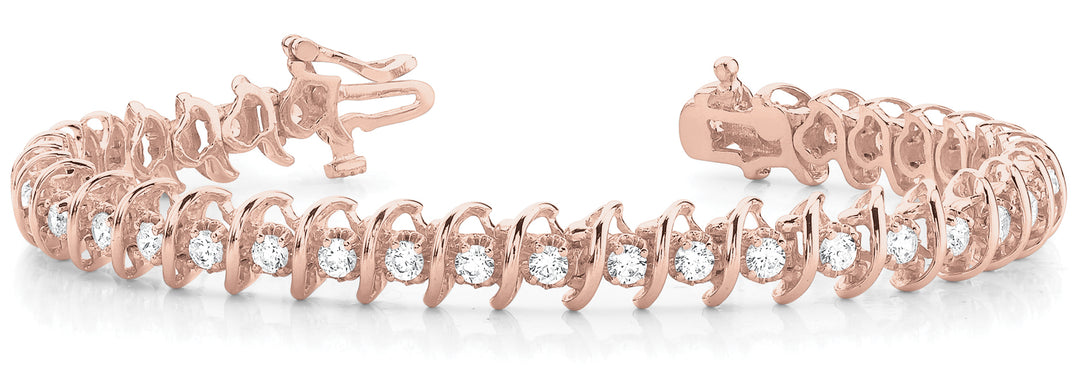 Rose Gold 1/4 CT Diamond Fashion Link Bracelet