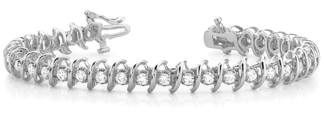 14K White Gold Multi-Diamond Fashion Bracelet